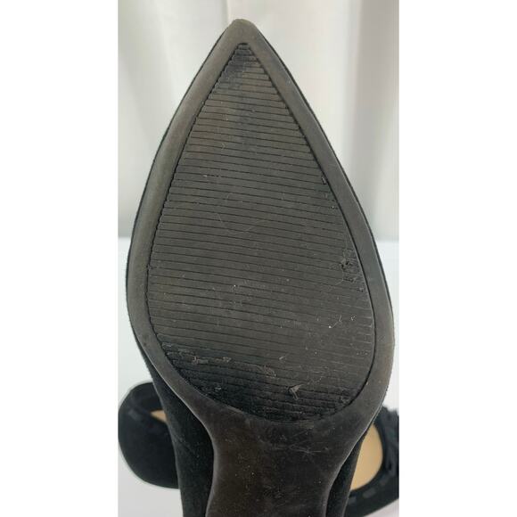 Kelly & Katie Heels Suede Ribbon Bow Pointed Toe - Picture 9 of 10